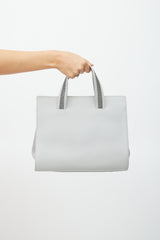 Fabiana Filippi Grey Leather Embellished Handle Bag