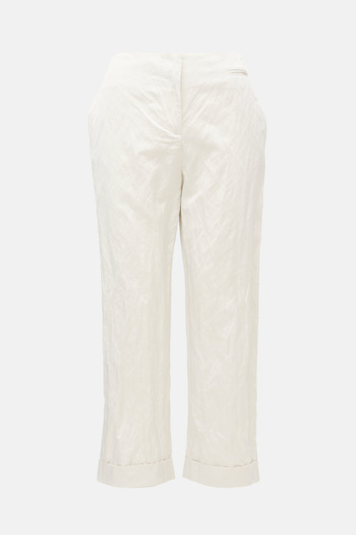 Fabiana Filippi Crinkled Satin Straight Leg Trouser
