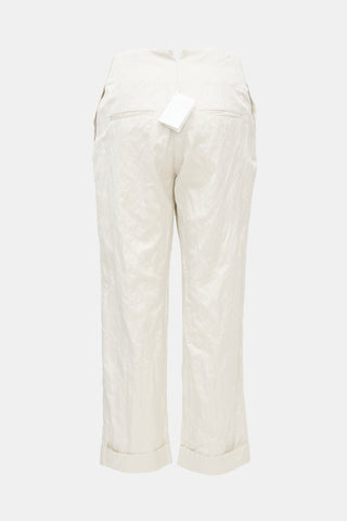 Fabiana Filippi Crinkled Satin Straight Leg Trouser