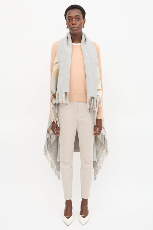 Fabiana Filippi Wool Plaid Long Vest