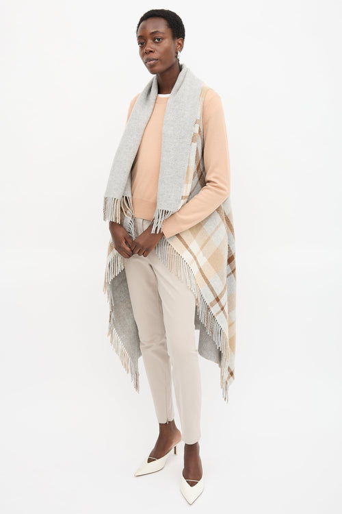 Fabiana Filippi Wool Plaid Long Vest