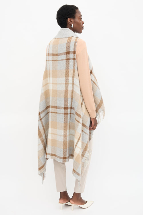 Fabiana Filippi Wool Plaid Long Vest