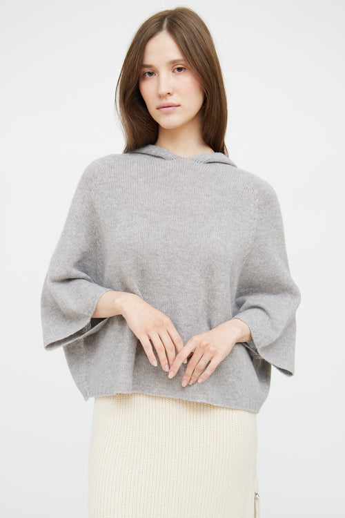 Fabiana Filippi Grey Cashmere Hooded Sweater