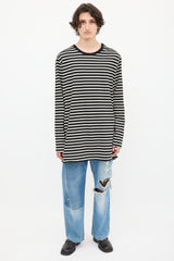 Faith Connexion Black & Cream Striped Sail Top