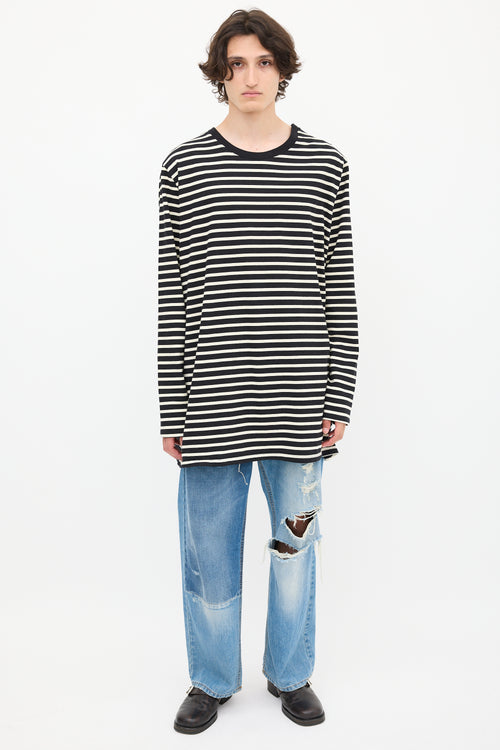 Faith Connexion Black & Cream Striped Sail Top