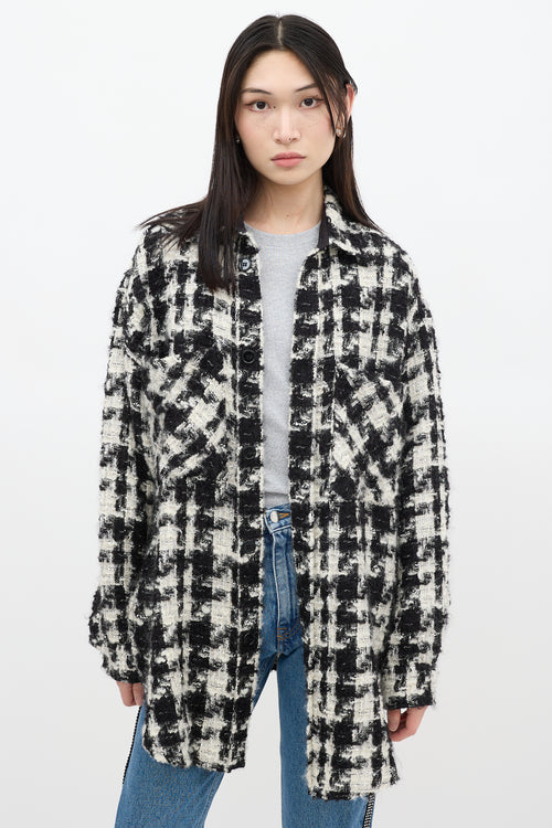 Faith Connexion Black & White Wool Tweed Jacket