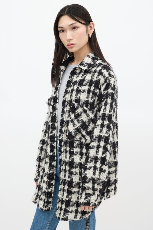 Faith Connexion Black & White Wool Tweed Jacket