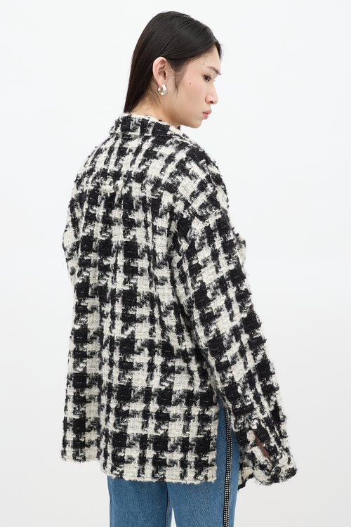 Faith Connexion Black & White Wool Tweed Jacket