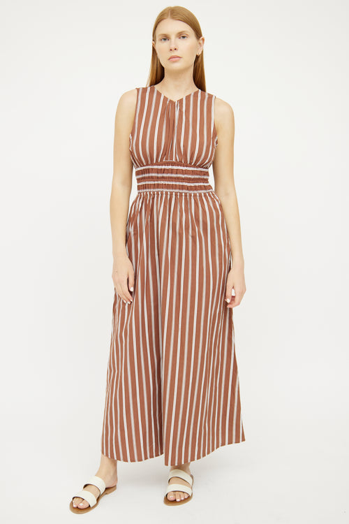 Brown White Maxi Dress