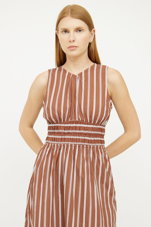 Faithful The Brand Brown White Maxi Dress