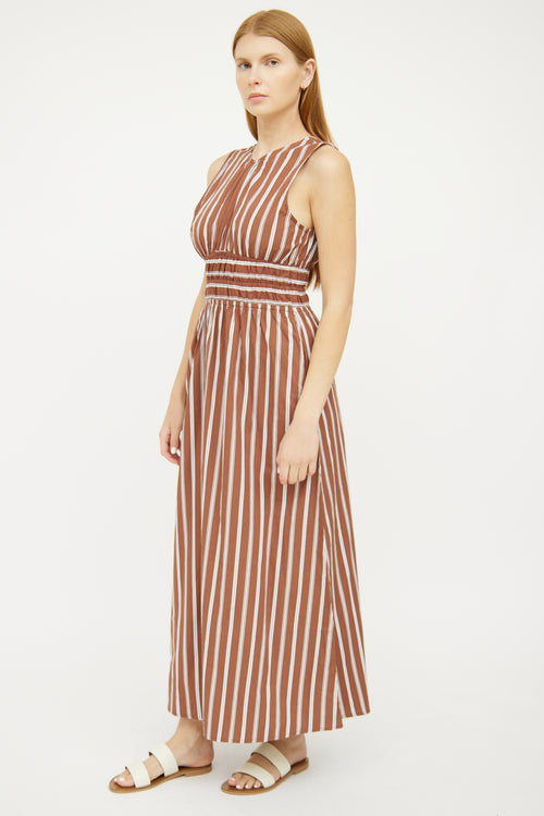 Faithful The Brand Brown White Maxi Dress