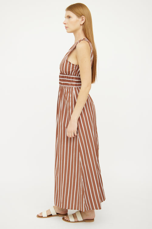 Faithful The Brand Brown White Maxi Dress