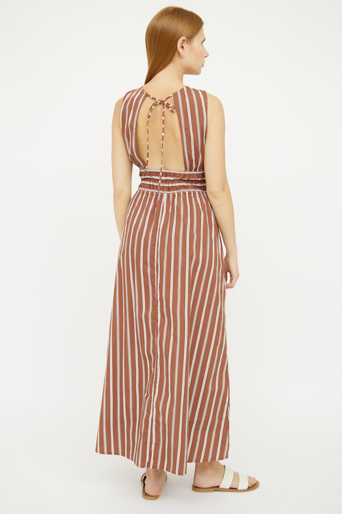 Faithful The Brand Brown White Maxi Dress