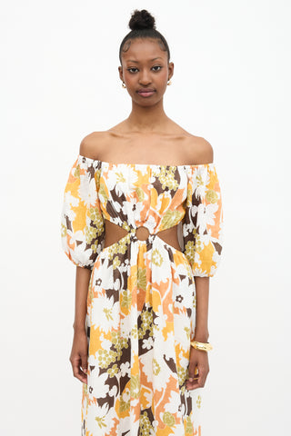 Faithfull the Brand Linen Trinita Floral Dress