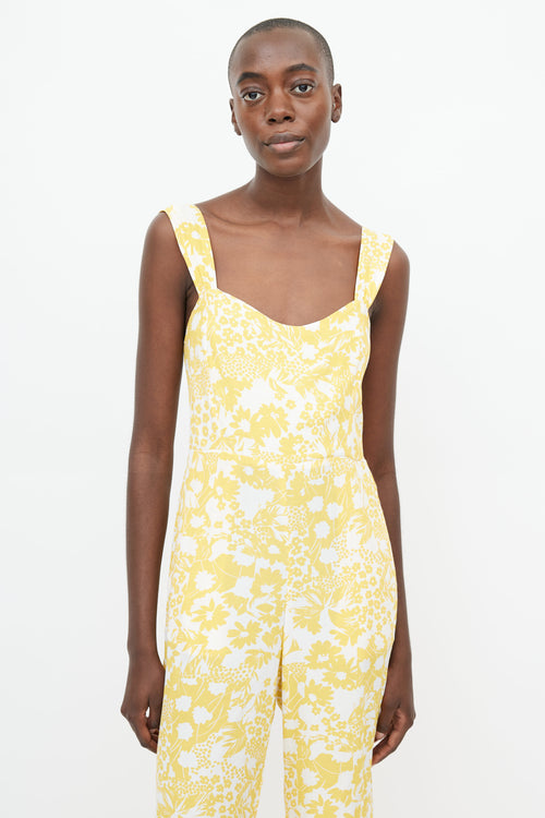 Faithfull the Brand White & Yellow Floral Jumpsuit