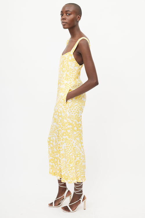 Faithfull the Brand White & Yellow Floral Jumpsuit