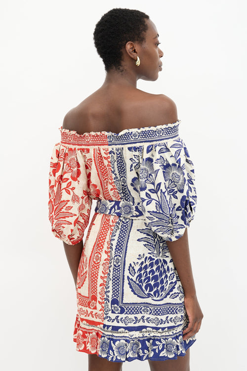 FARM Linen Pineapple Garden Dress