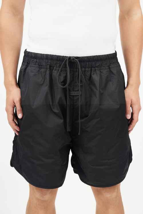 Fear of God Black Nylon Drawstring Shorts