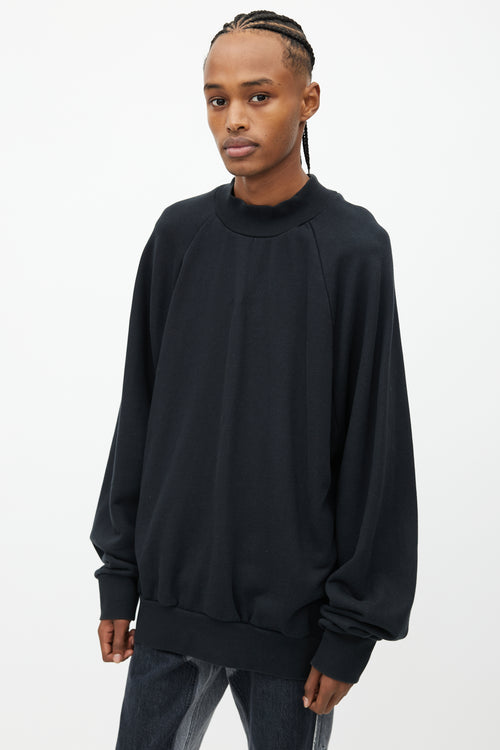 Fear of God Black Side Zip Oversized Sweatshirt