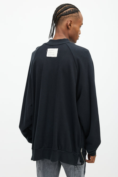 Fear of God Black Side Zip Oversized Sweatshirt
