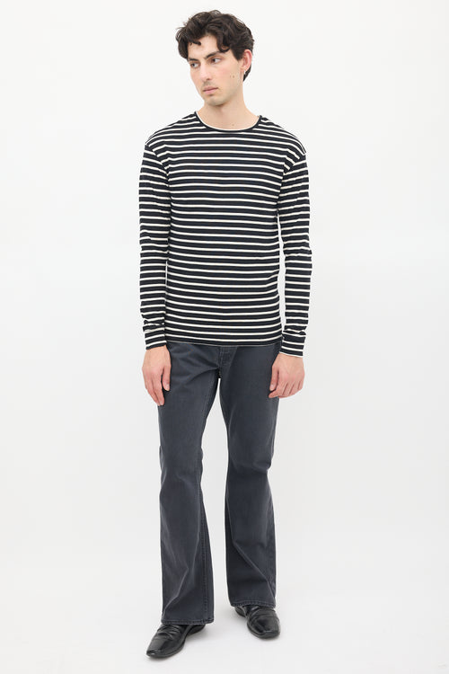 Fear of God Black & White Cotton Striped Long Sleeve Top