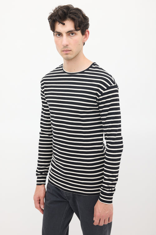 Fear of God Black & White Cotton Striped Long Sleeve Top