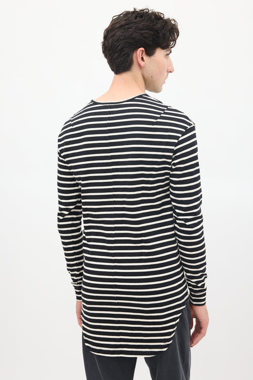 Fear of God Black & White Cotton Striped Long Sleeve Top