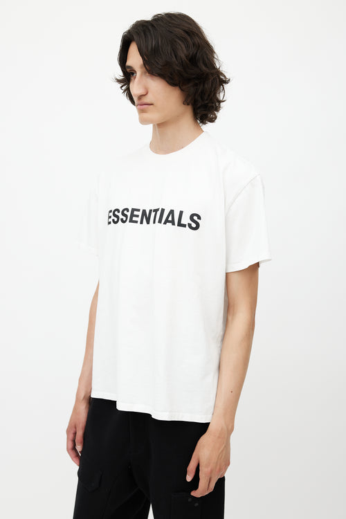 Fear of God White & Black Essentials Logo T-Shirt