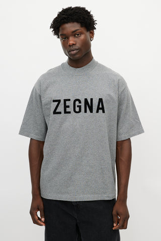 Fear of God X Zegna Grey Logo T-Shirt