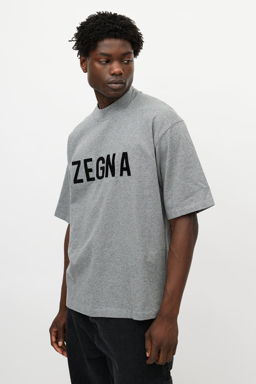 Fear of God X Zegna Grey Logo T-Shirt