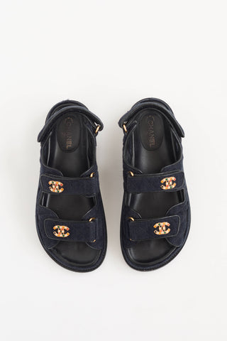 Pre Fall 2021 Quilted Denim Dad CC Sandal