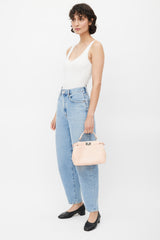 Fendi 2019 Pink Embossed Leather Small Peekaboo Crossbody Bag