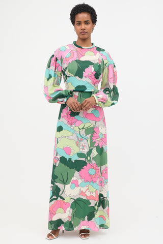 Fendi S/S 2020 Silk Floral Dress