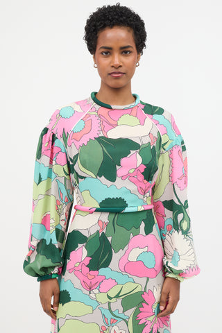 Fendi S/S 2020 Silk Floral Dress