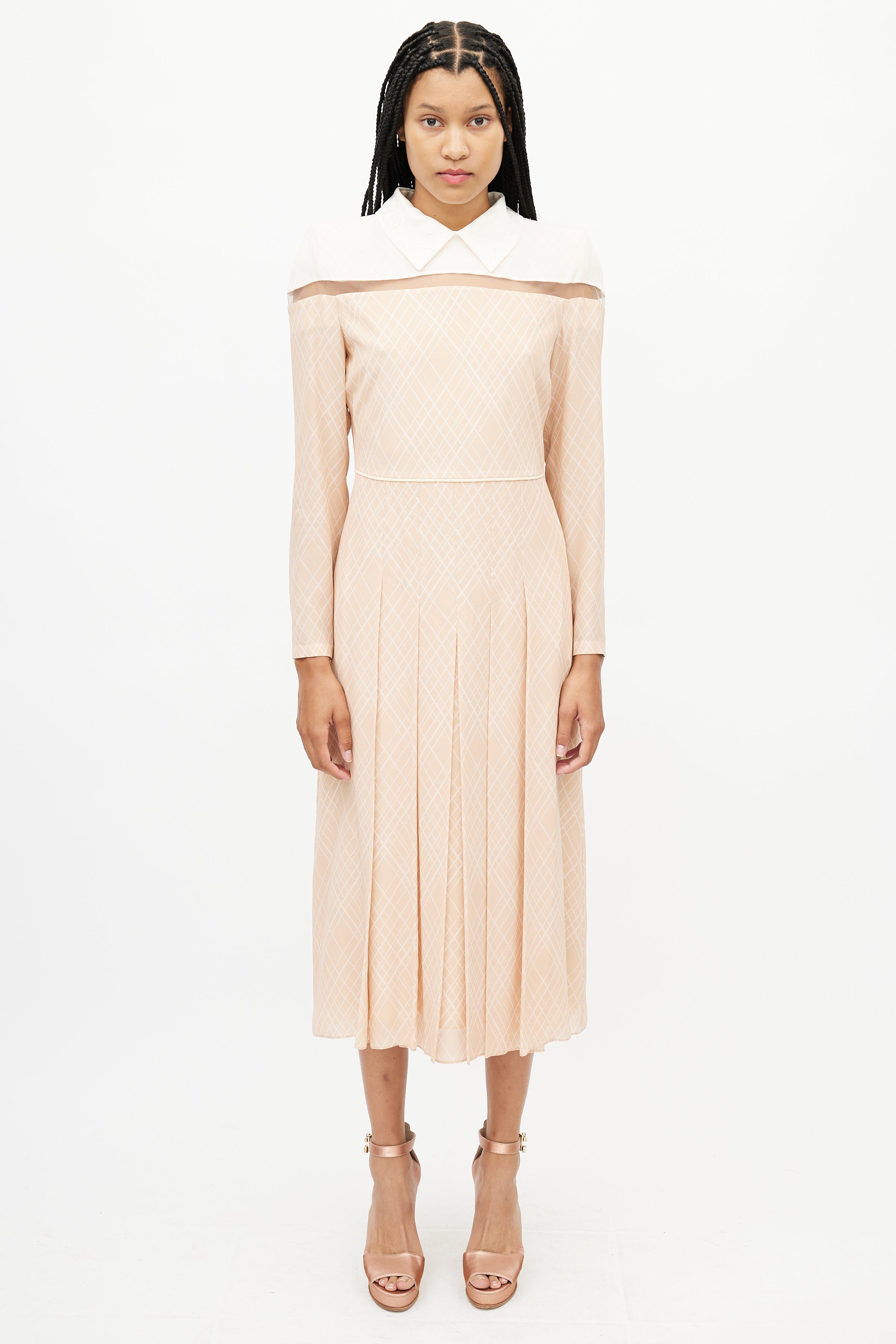 Fendi // Striped Pleated Dress VSP Consignment Fendi // Striped Pleated Dress VSP Consignment