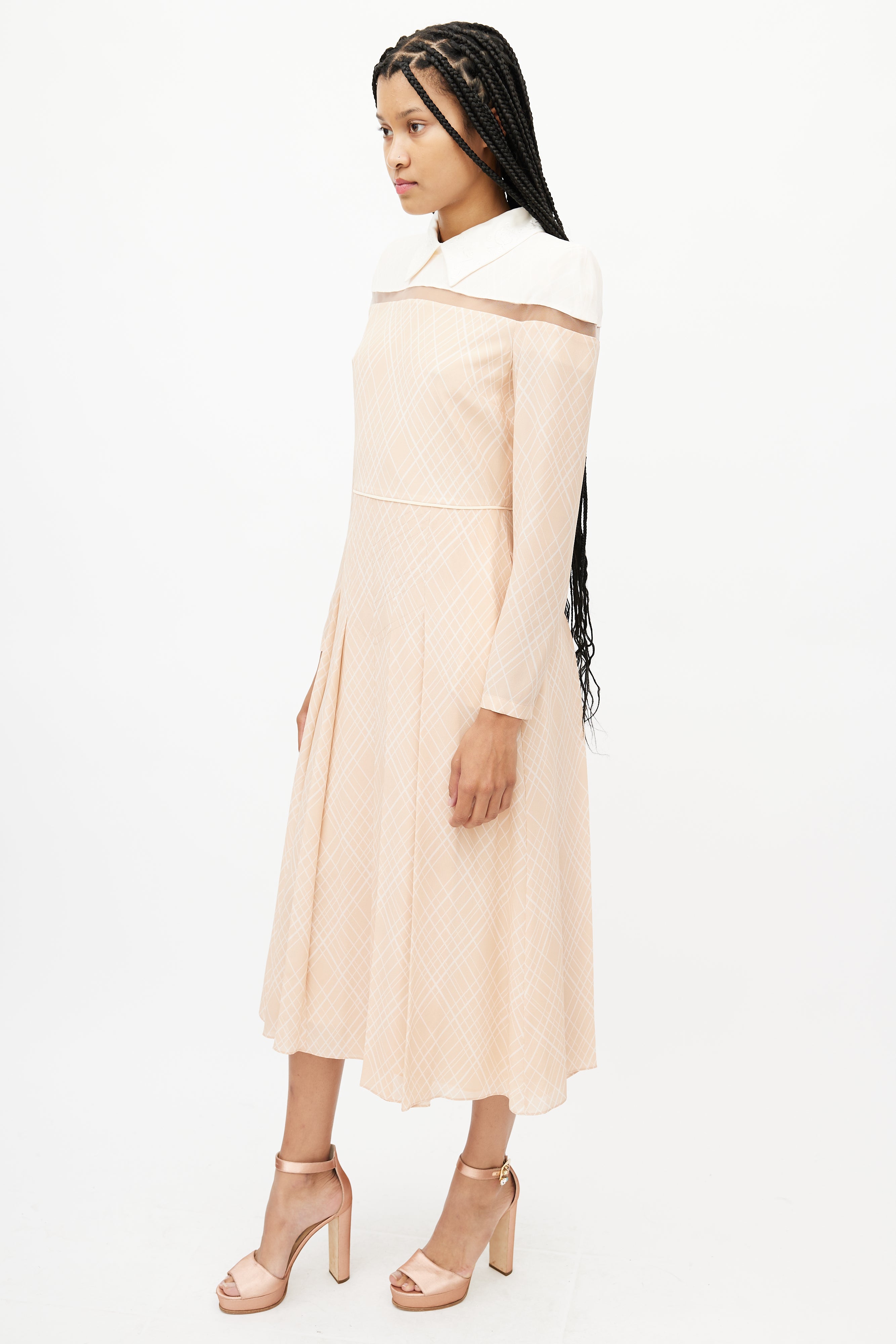 fendi cream dress FENDI 1990s ZUCCA SHEER CREAM DRESS
