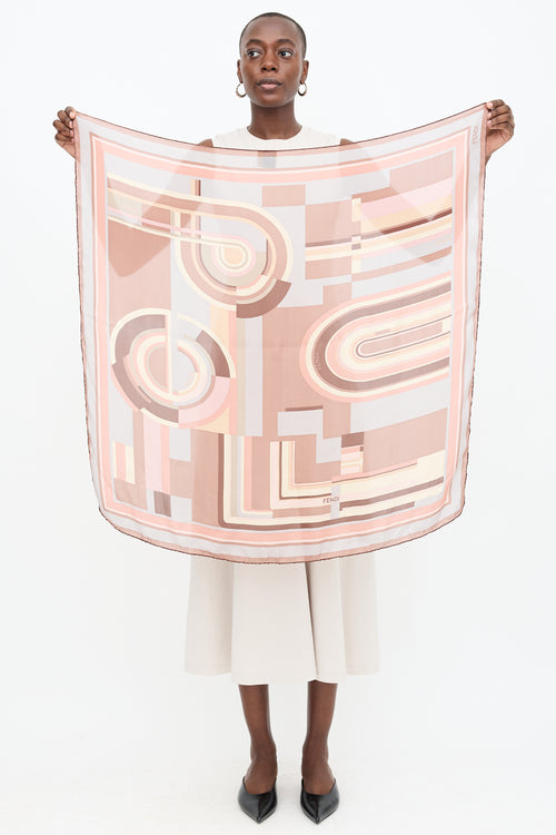 Fendi Silk Geometric Scarf