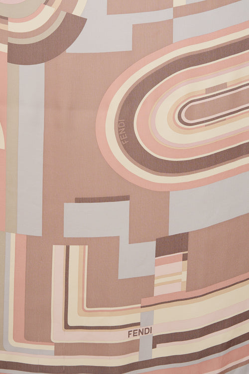 Fendi Silk Geometric Scarf