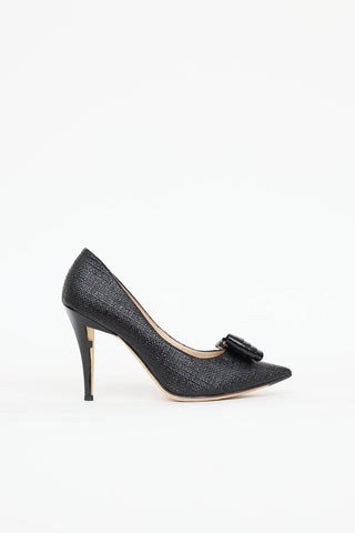 Fendi Raffia Bow Pump