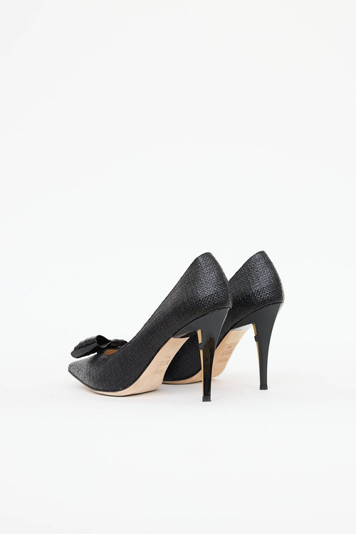 Fendi Raffia Bow Pump