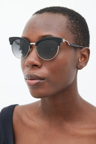 Fendi Black FF0229 Gradient Round Sunglasses