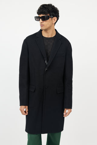 Fendi Black Fleece Wool Coat