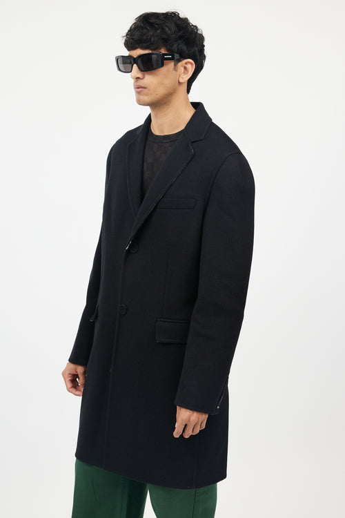 Fendi Black Fleece Wool Coat