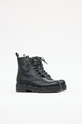 Fendi Leather Freedom Combat Boot
