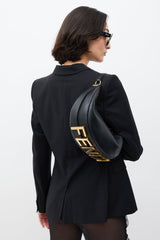 Fendi Black & Gold Fendigraphy Leather Bag
