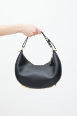 Fendi Black & Gold Fendigraphy Leather Bag