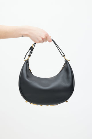 Fendi Black & Gold Fendigraphy Leather Bag