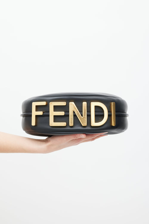Fendi Black & Gold Fendigraphy Leather Bag