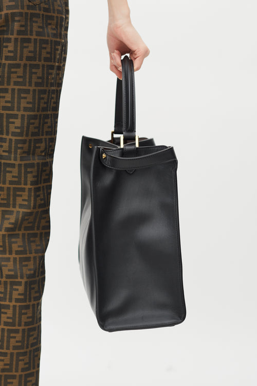 Fendi Black Leather Large X-Lite Peekaboo Bag