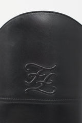 Fendi Black Leather Logo Riding Boot